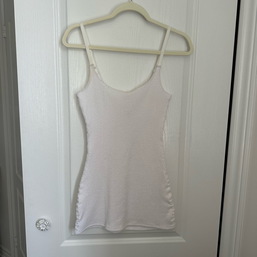 Skims white terry clothe fitted mini dress